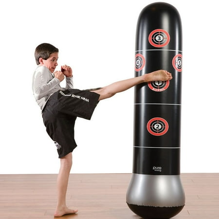 Sac de Boxe Gonflable Frappe Lourds Karat/é Fitness Fitness Bag Heavy Bag Kick Training Inflatable Tower Freestanding Tumbler Column Sandbag Sport Play QEPOL Punching Ball Gonflable